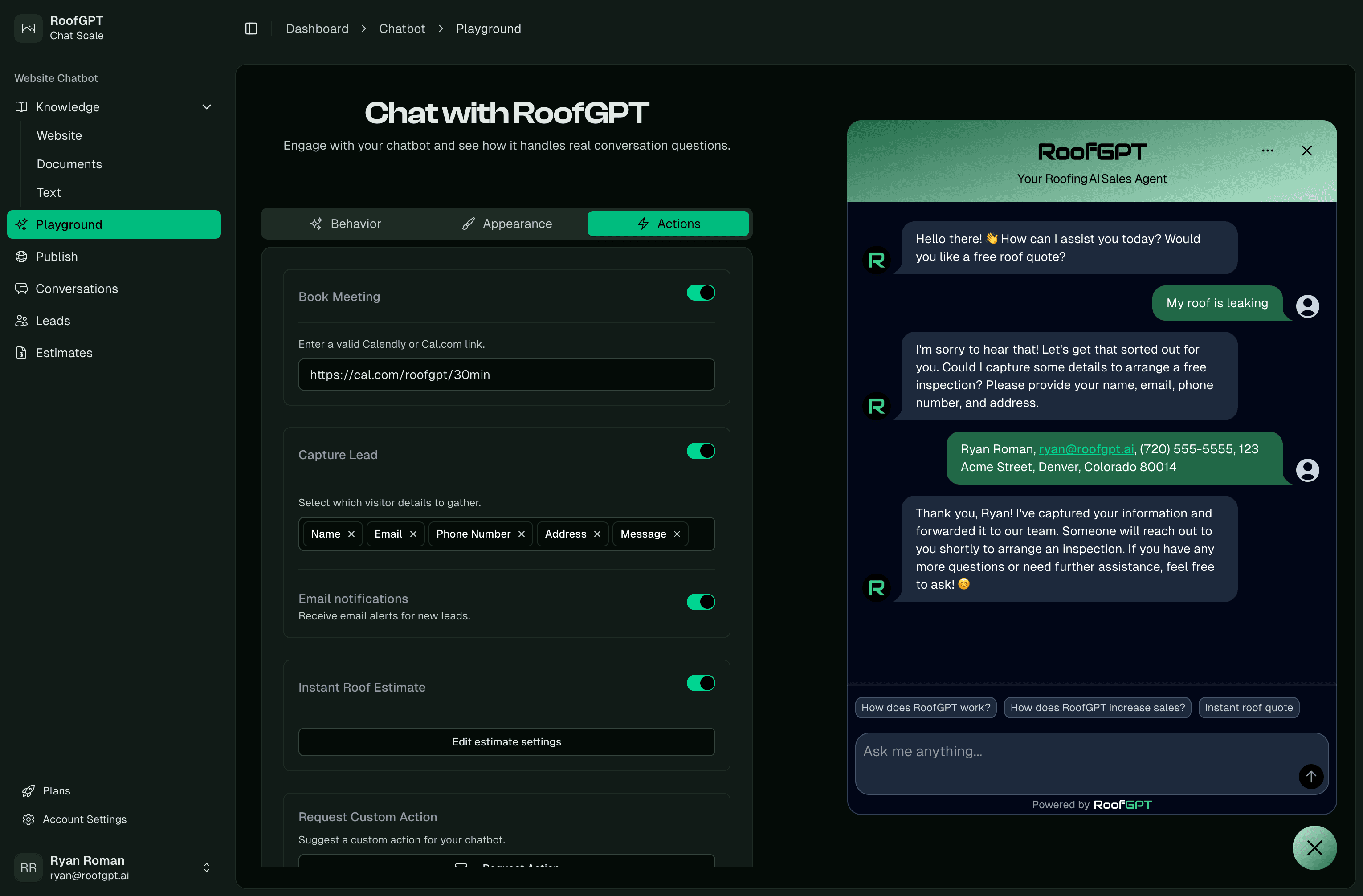 RoofGPT Dashboard